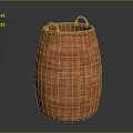 Pet Designed Orange Woven Basket with Handles on Dark Gradient Background